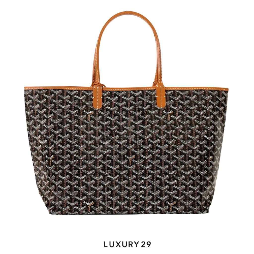 Goyard Saint Louis PM Bag with Croc Universal Black & Tan(Small, Brown)