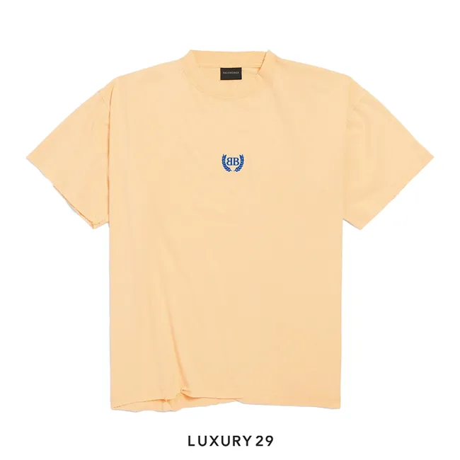Balenciaga Women's Laurel Classic Boxy T-shirt in Yellow