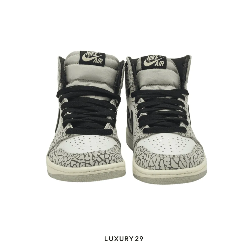 Nike Jordan 1 Retro High OG White Cement (GS) (2023)(M)(36.5, Grey)