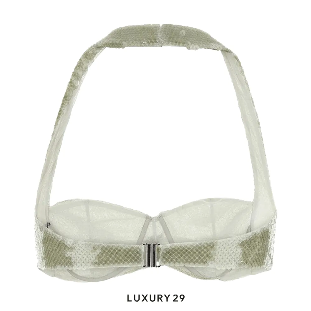 Prada bikini top Tulle Ricamo Verde(XS, Green)