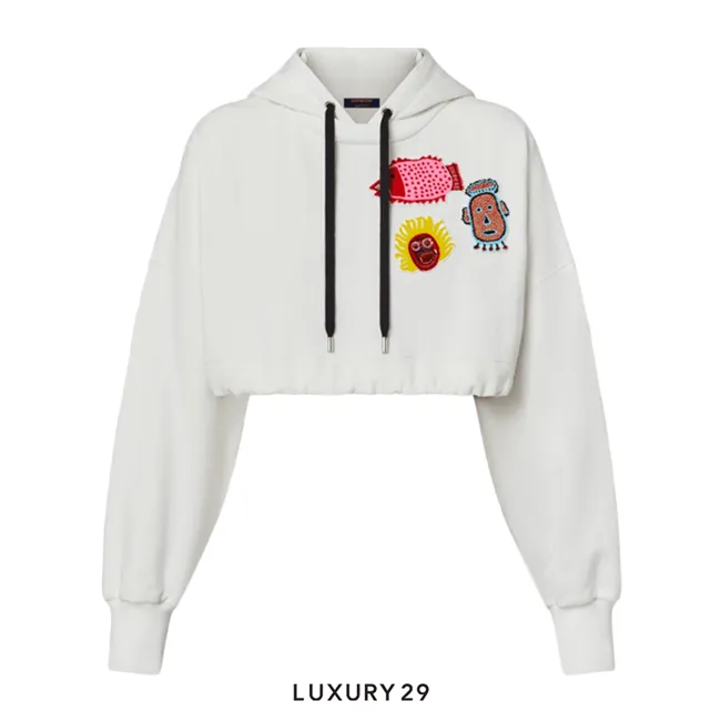 Louis Vuitton LV x YK Faces Patches Cropped Hoodie