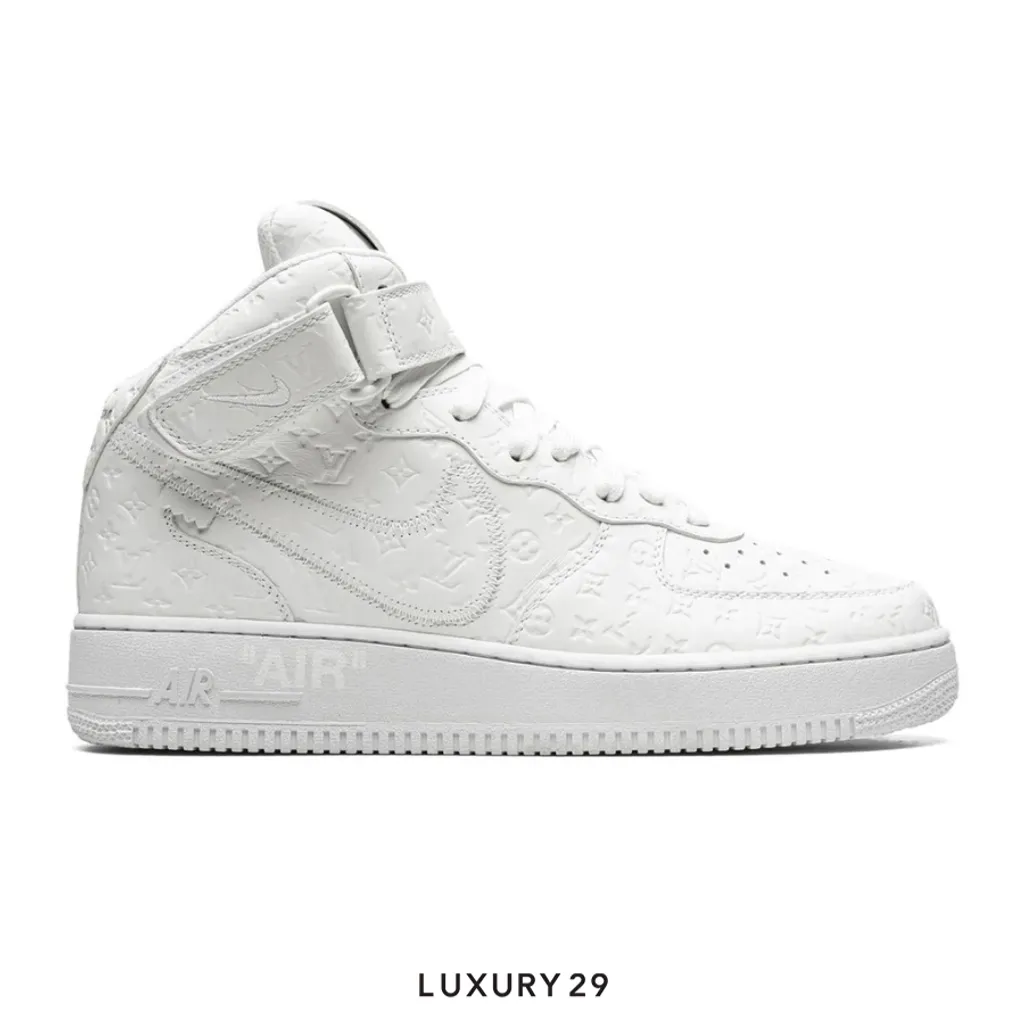 Louis Vuitton LV Nike Air Force 1 Mid By Virgil Abloh White(M)(41.5, White)