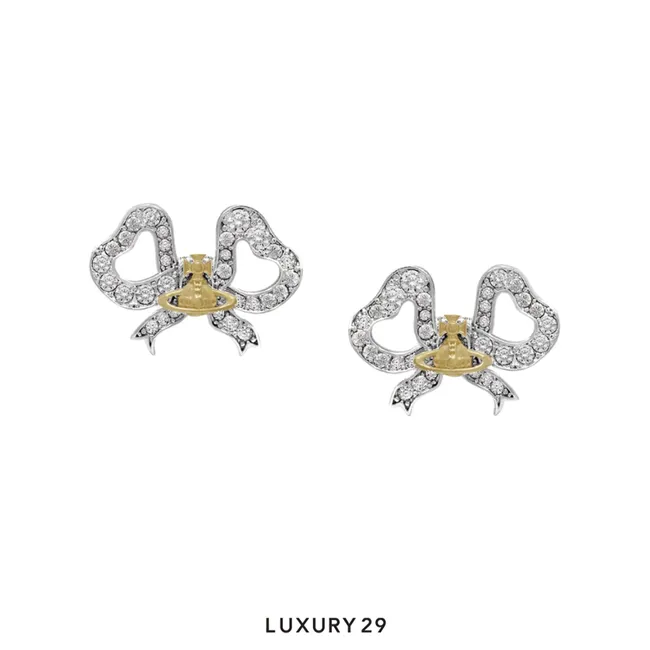 Vivienne Westwood Rigoberta Earrings AW25 SI U Platinum/ Gold/ White Crystal