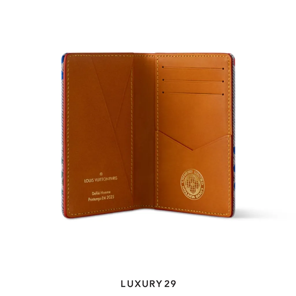 Louis Vuitton LV Pocket Organizer LV Vers Damier Denim Multicolor(Small, Blue)