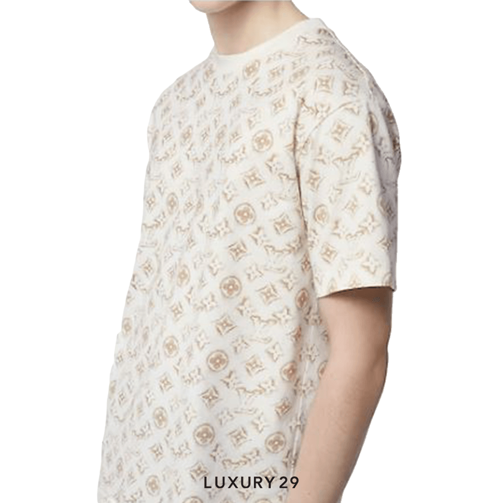 LV Monogram Cotton T-Shirt(M, Gold)