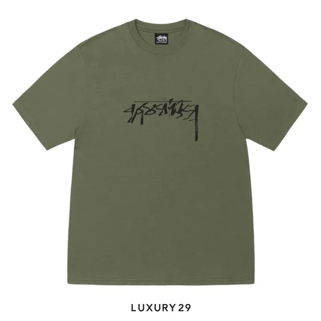 STUSSY SLICED TEE OLIVE