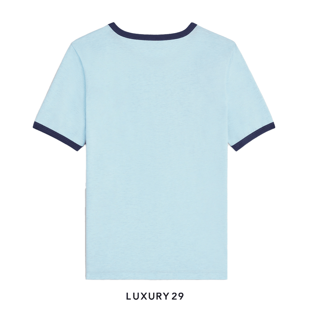 Celine paris 70’s T-shirt in cotton jersey bleu ciel chine/washed(XS, Blue)
