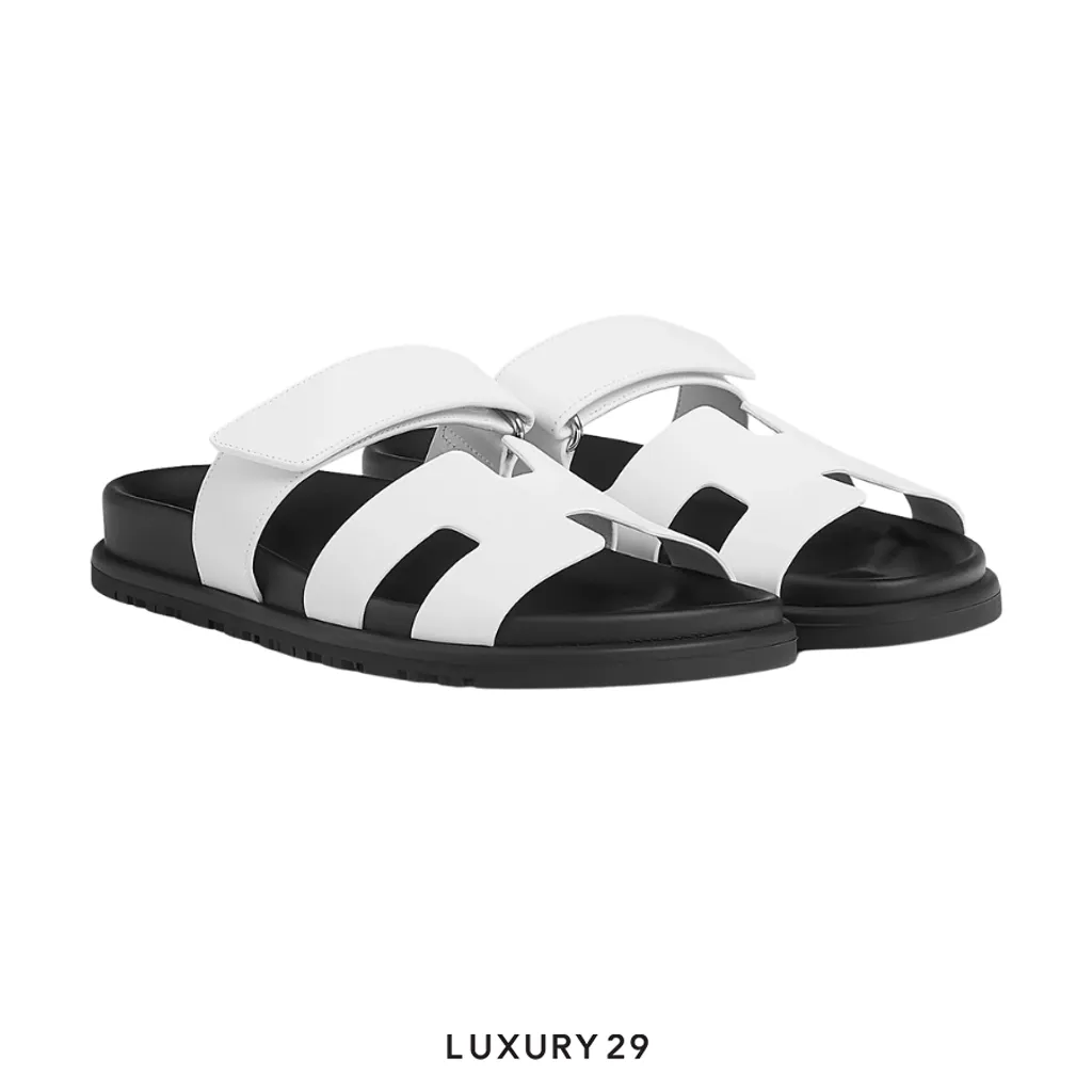 Hermes Chypre Sandals blanc(39, White)