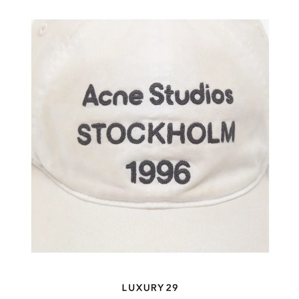 Acne Studios Logo cap Dusty White(Free Size, White)