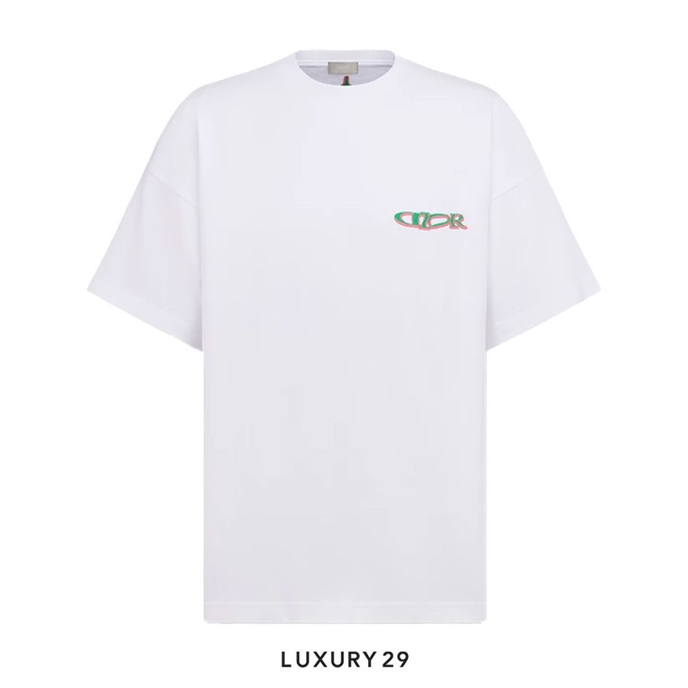 DIOR AND LEWIS HAMILTON T-Shirt Cotton Jersey White(M, White)