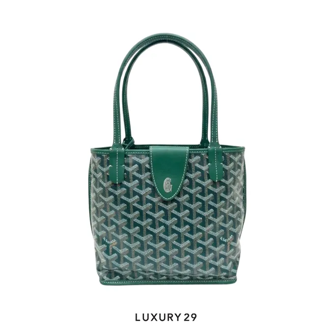 Goyard Anjou Mini Bag with Croc Universal Green