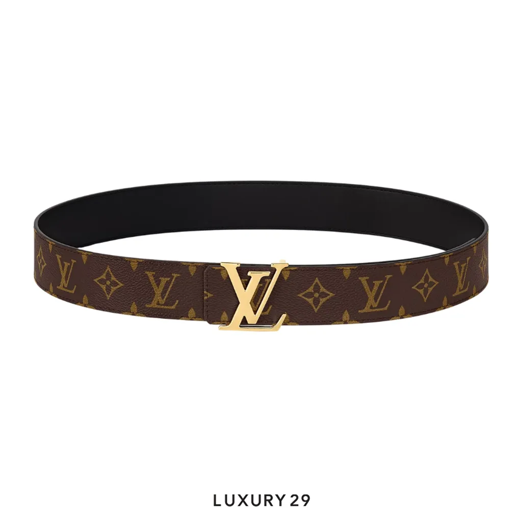 Louis Vuitton LV Initiales belt 40mm wide reversible Black(100cm)(40, Black)
