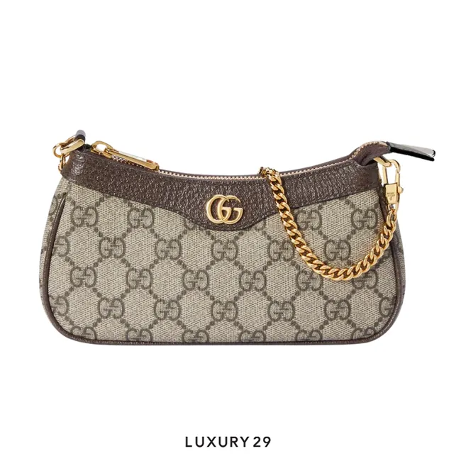Gucci Ophidia mini bag Beige and ebony GG Supreme canvas