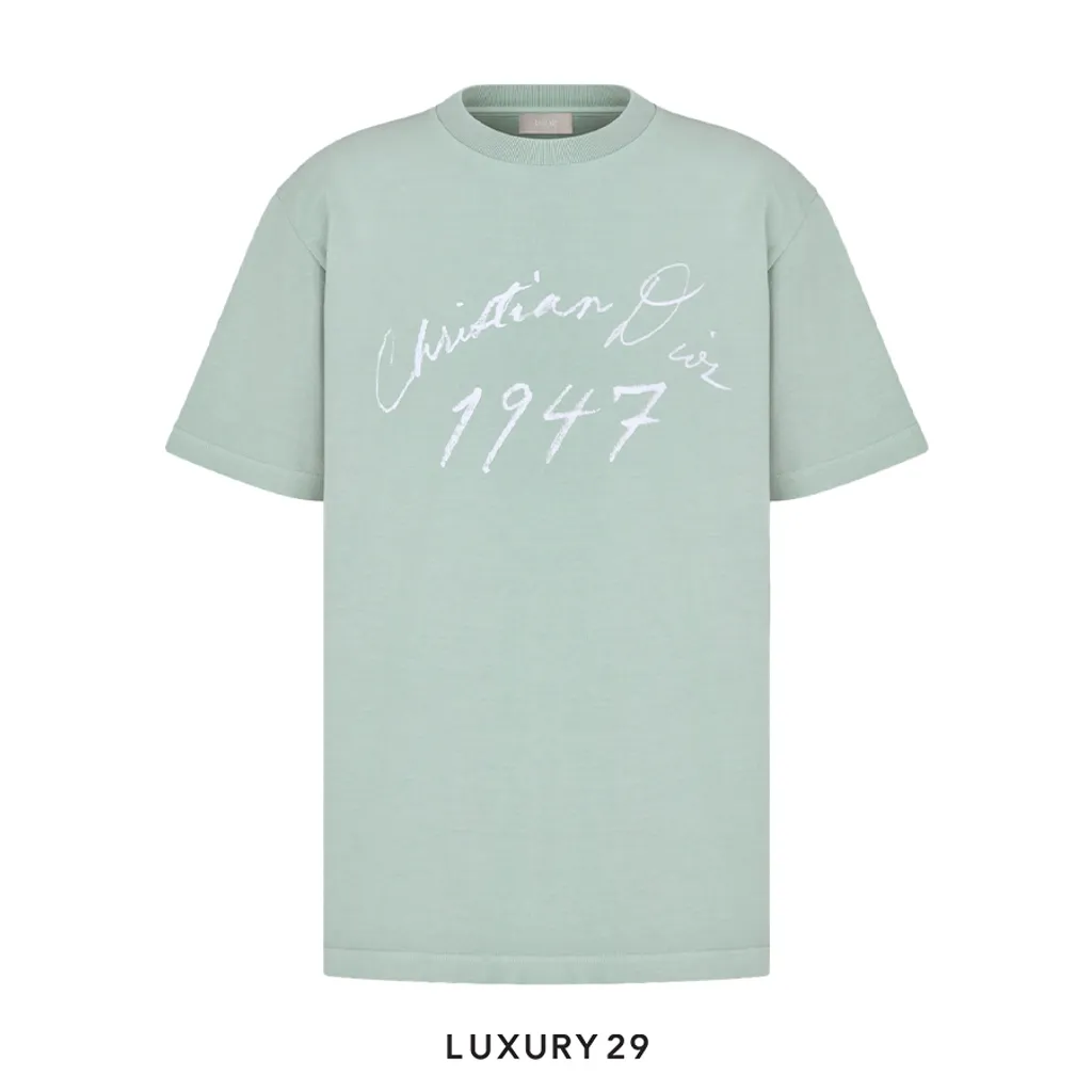 Dior Handwritten Cotton Jersey T Shirt Mens Blue(S, Blue)