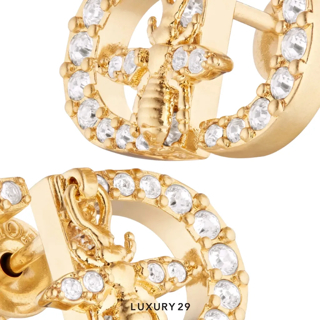Dior Petit CD Bee Stud Earrings(Free Size, Gold)