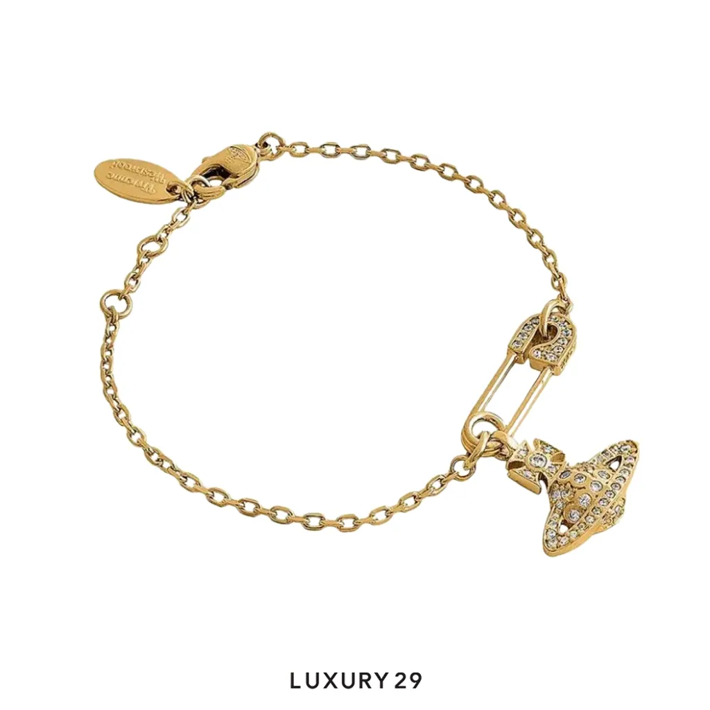Vivienne Westwood Lucrece Bracelet In Gold-Tone Brass(Free Size, Gold)