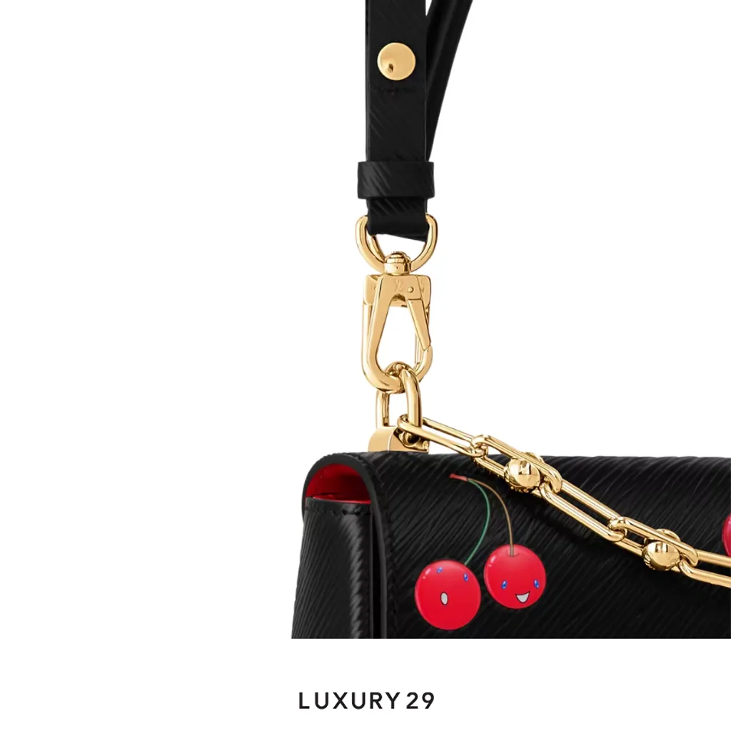 Louis Vuitton LV x TM Twist MM Bag Epi grained cowhide leather Black(Small, Black)