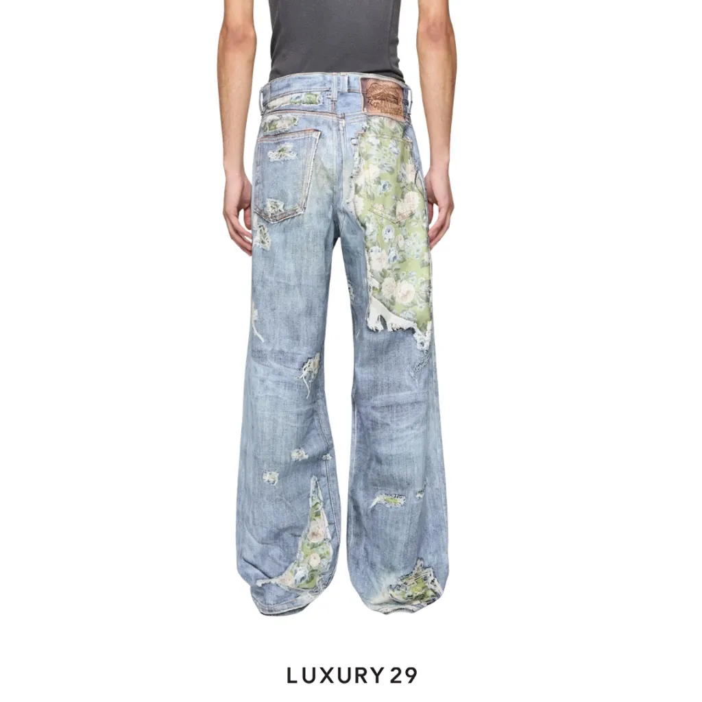 Acne Studios Low waist, baggy leg Trompe-l’oeil jeans - 1981(XS/XS, Blue)