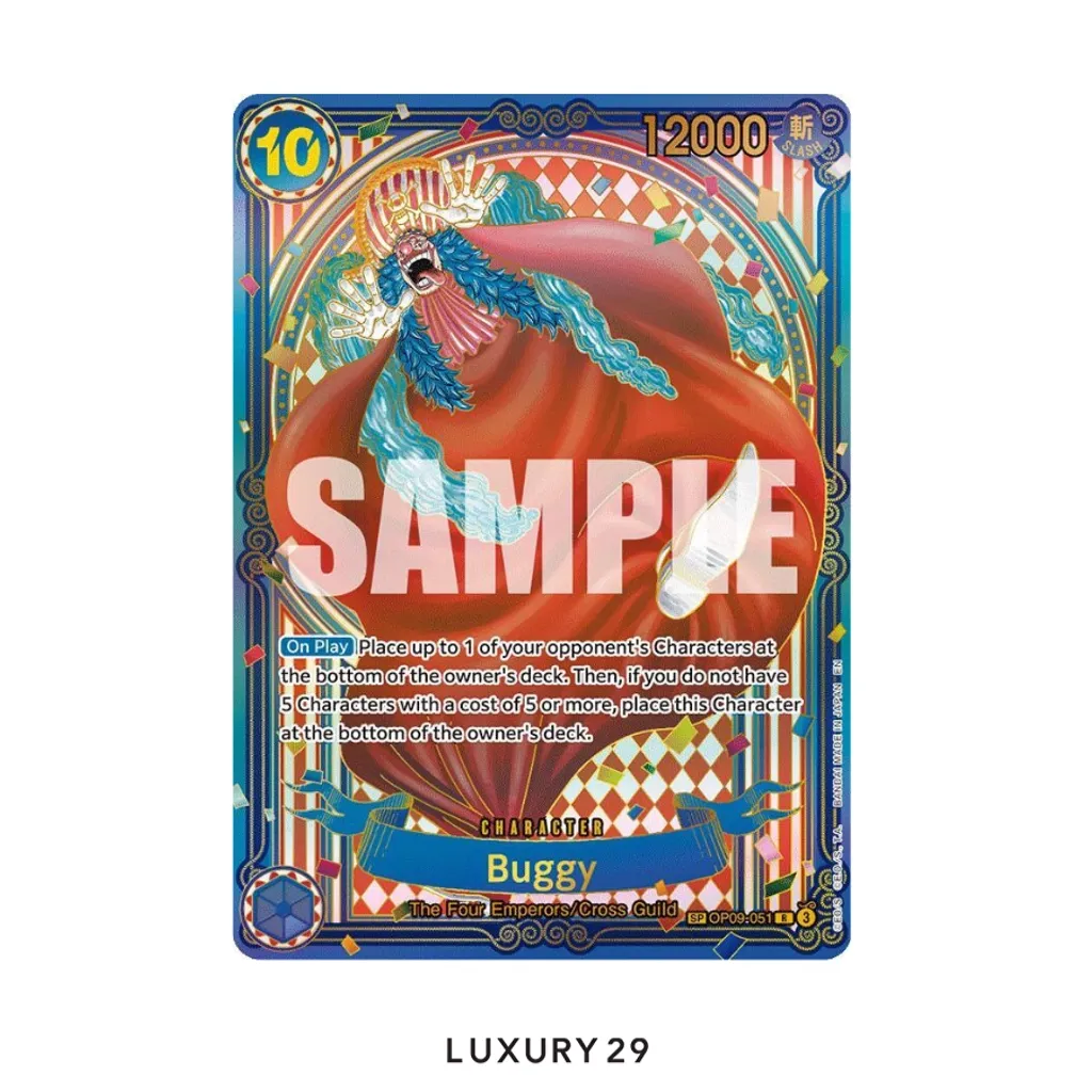 One Piece Buggy - OP09-051 (SP) (Gold) The Azure Sea's Seven R (ENG) OP09-051 (PSA10)(Small, Gold)