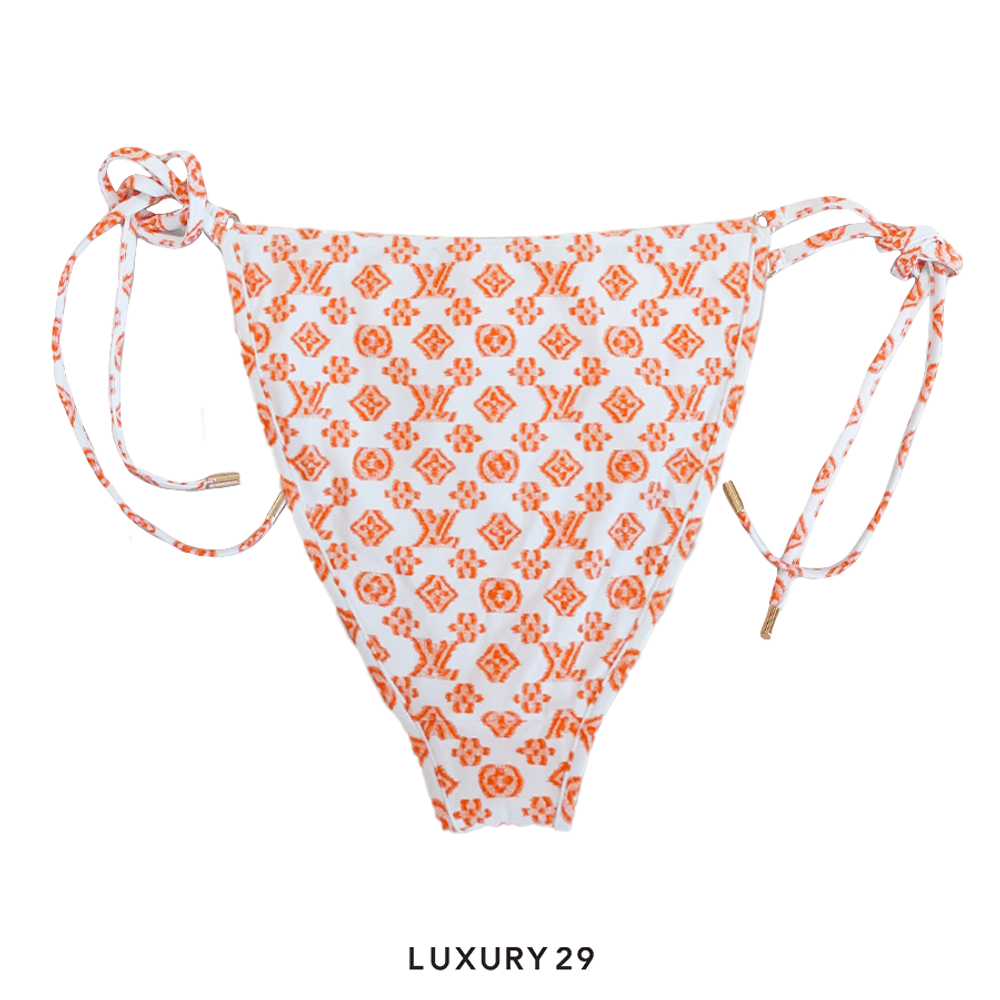 Louis Vuitton LV Blurry Monogram Self-Tie Bikini Bottoms Orange Vif(S, Orange)