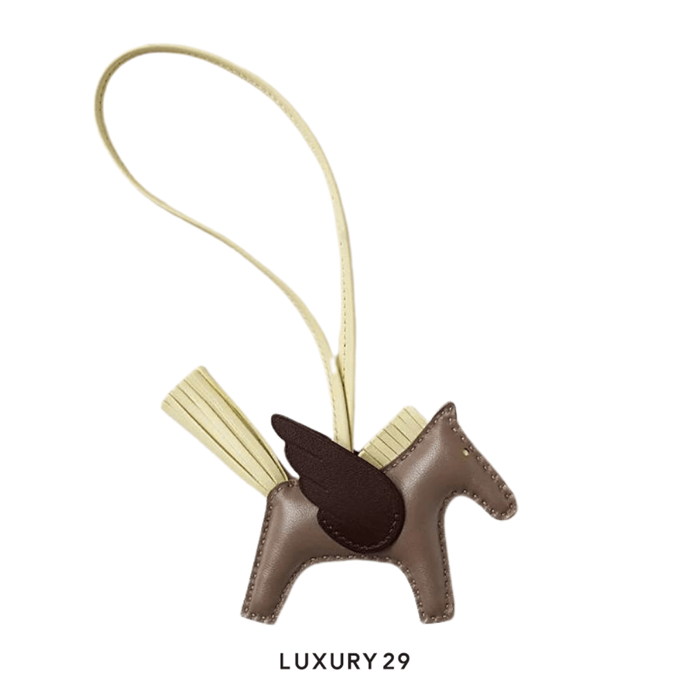 Hermes Rodeo Pegase PM charm Etoupe / Jaune Milton / Rouge Sellier(Small, Brown)