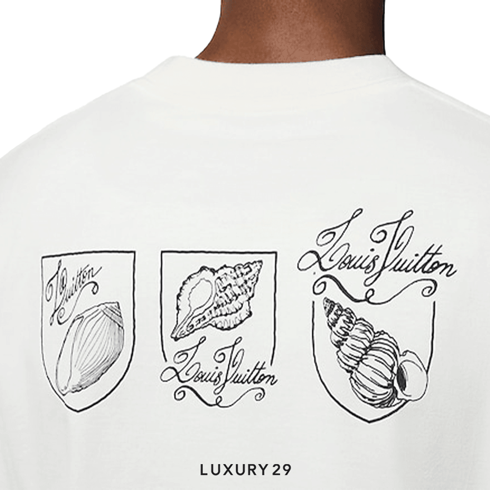 Louis Vuitton LV Printed Short-Sleeved Cotton T-Shirt(S, White)