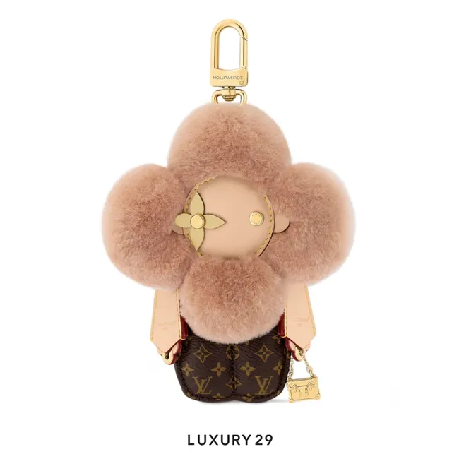 LOUIS VUITTON LV X Vivienne Fashionista Bag Charm Mink and leather Brown