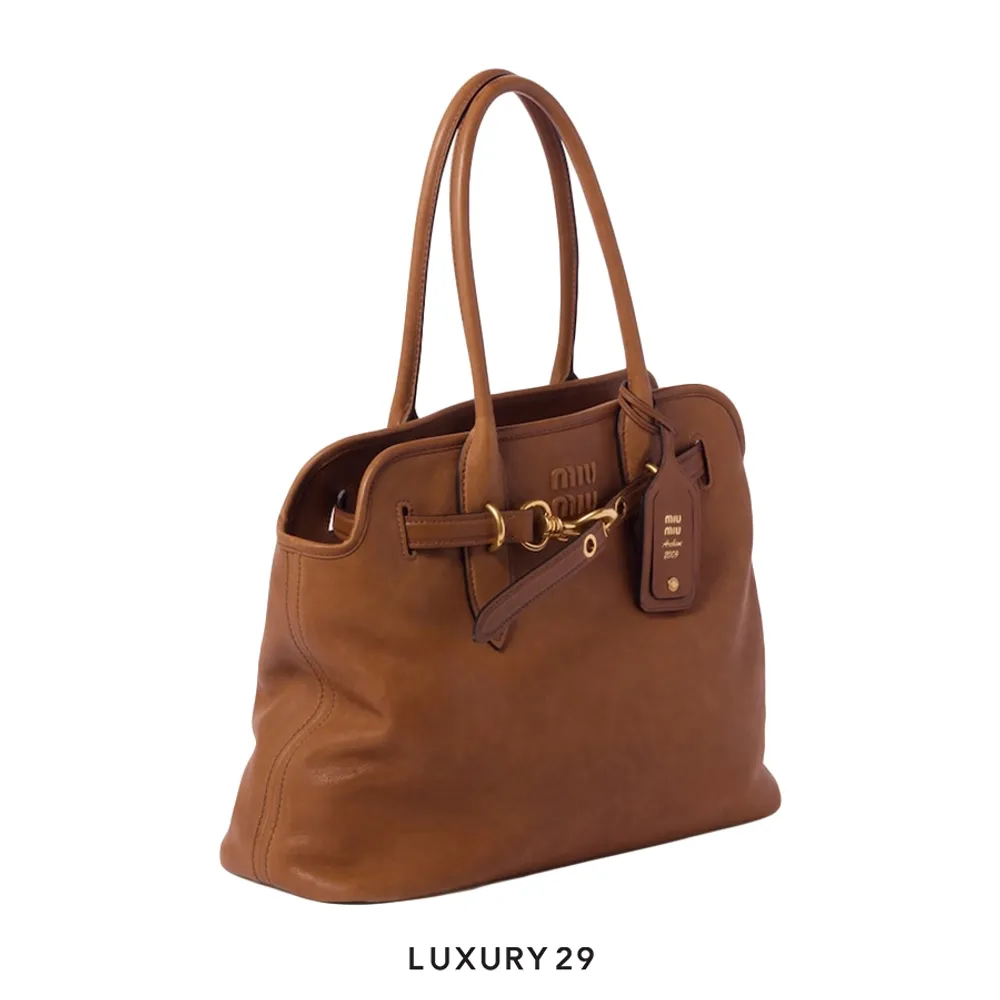 Miu Miu Aventure Nappa Leather Bag Oak(Large, Brown)