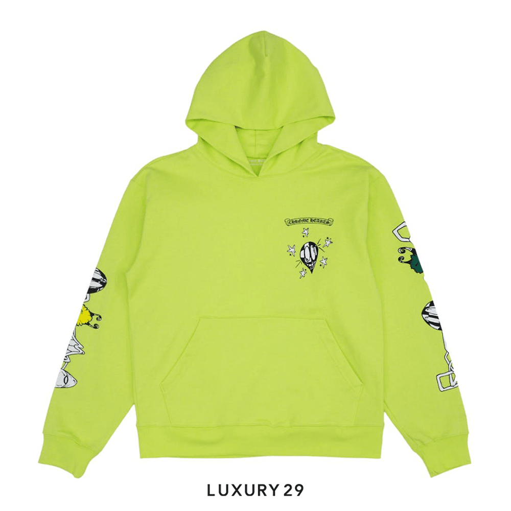 Chrome Hearts Matty Boy Link Hoodie Lime Green(L, Green)