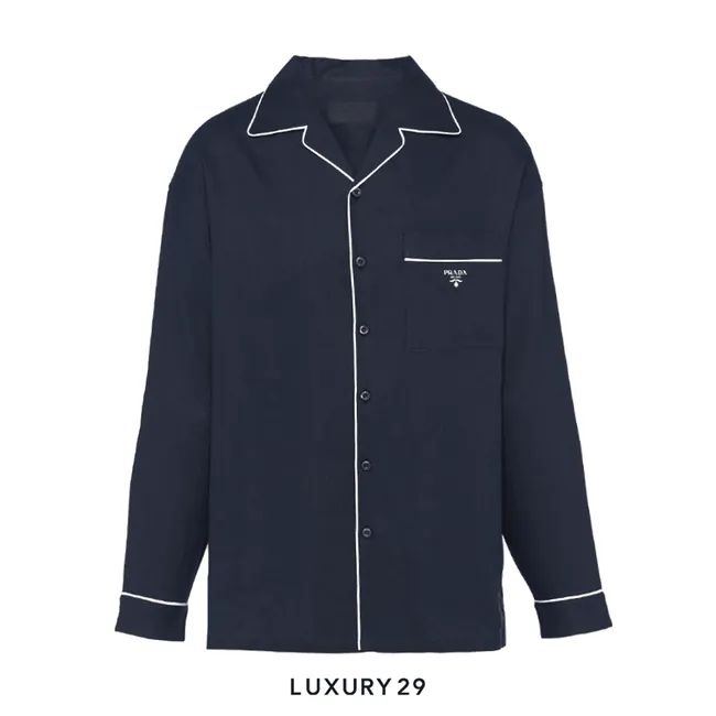 Prada Linen Shirt Navy