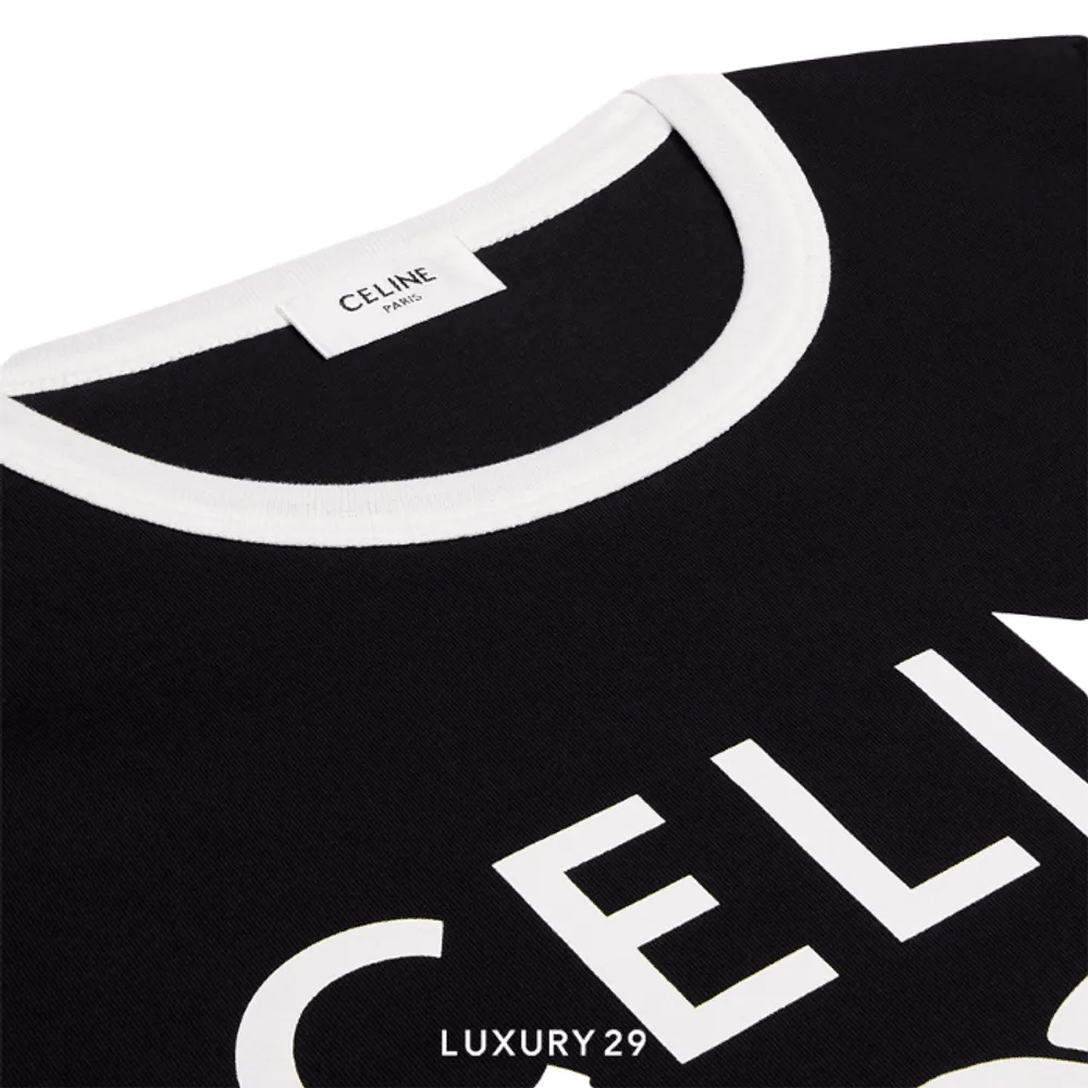 CELINE PARIS T-SHIRT IN COTTON JERSEY BLACK / WHITE CELINE PARIS T-SHIRT IN COTTON JERSEY BLACK / WHITE