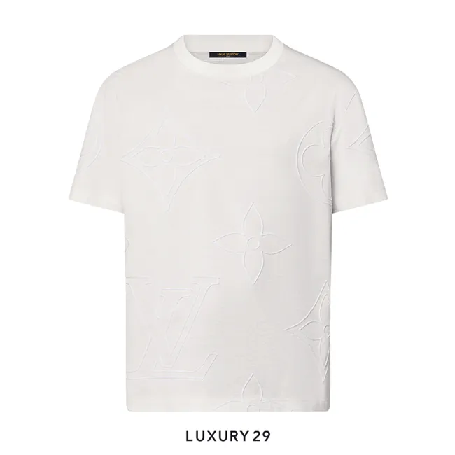Louis Vuitton LV Monogram Embroidered Cotton T-Shirt White