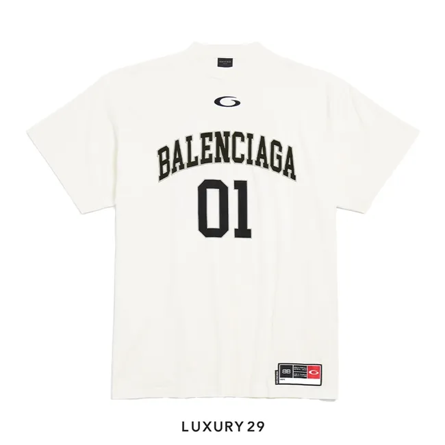 Balenciaga Men's Basketball Series - Oversized T-shirt in Off White