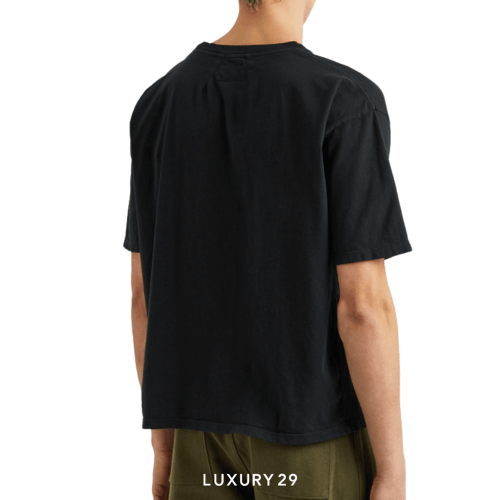 RHUDE DIMORA COTTON T-SHIRT(M, Black)