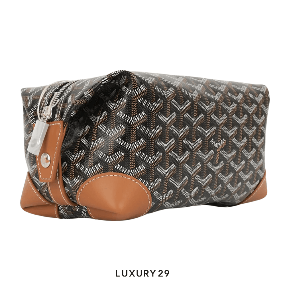 Goyard Bowling 25 Toiletry Bag Black & Tan(Small, Black)