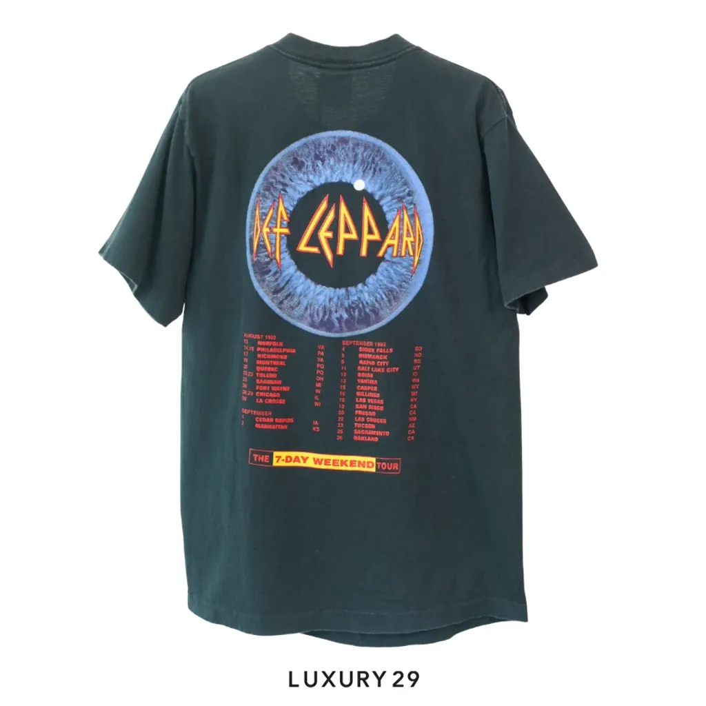 Not Applicable Vintage Def Leppard 1992 T-shirt Black(L, Black)