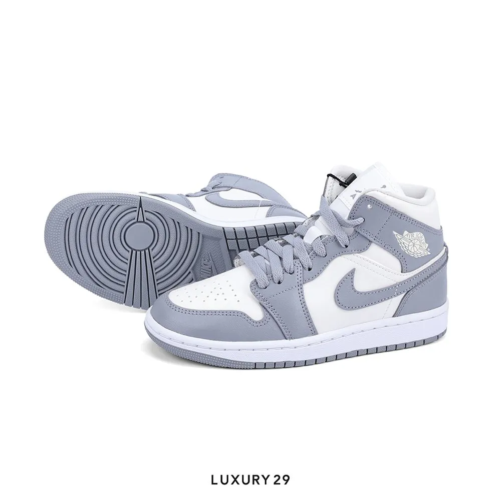 Nike Jordan 1 Mid Stealth (Women's)(W)(38, Grey)