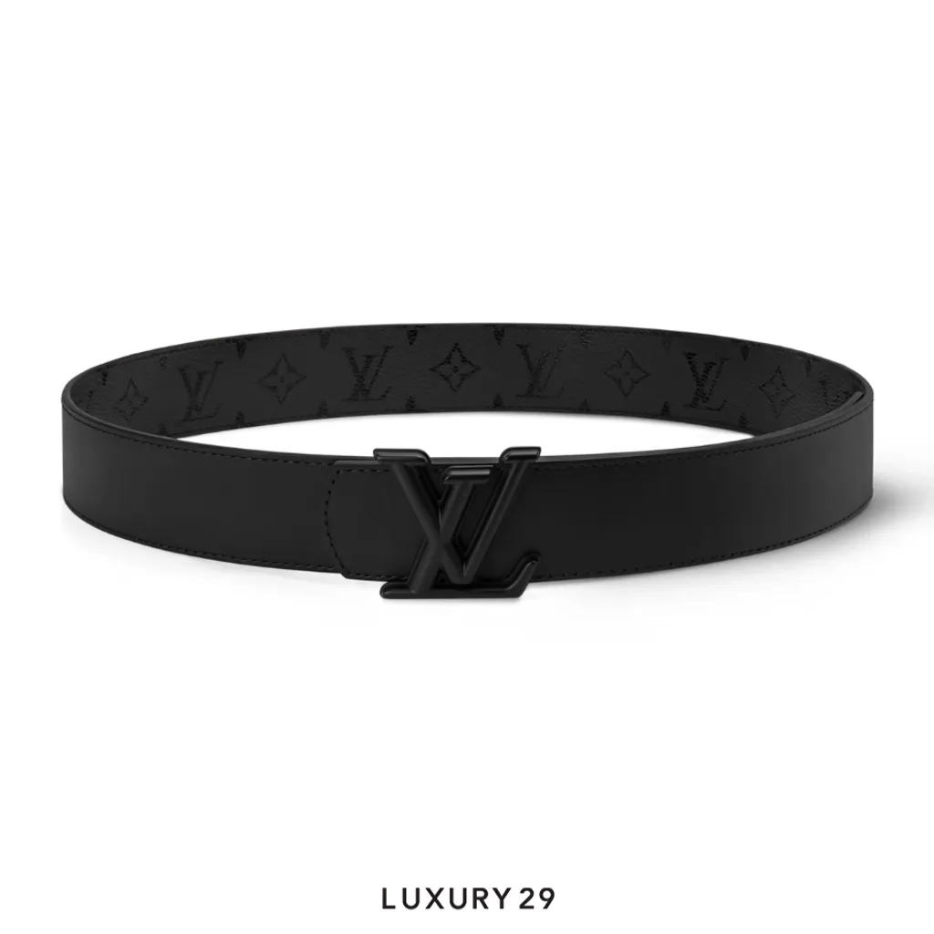 Louis Vuitton LV Dimension Monogram Midnight 40mm Reversible Belt Black(40, Black)