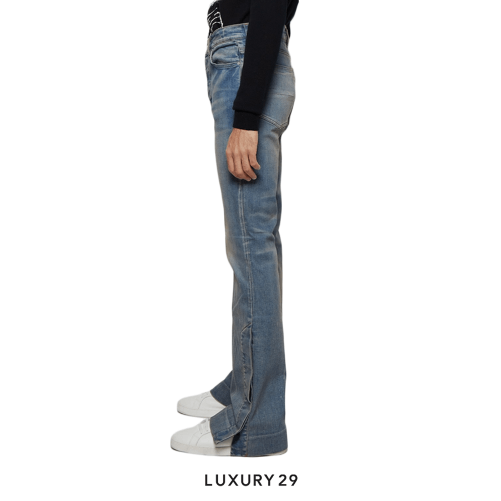 Amiri Paint Splatter Flare Jean 'Clay Indigo'(L, Blue)