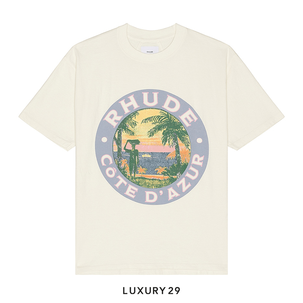 RHUDE LAGO TEE VTG WHITE(M, White)