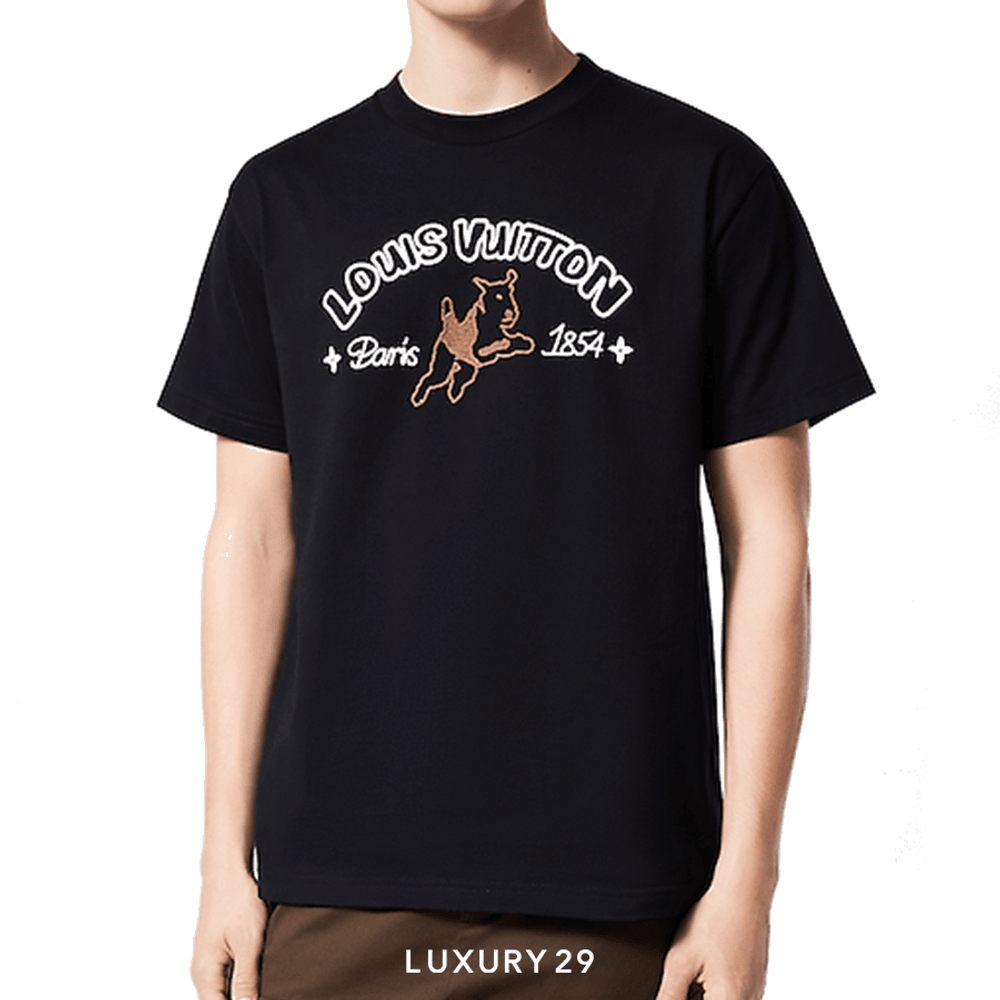 Louis Vuitton LV Embroidered Cotton T-Shirt(M, Black)