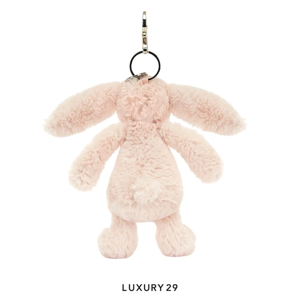 JellyCat Bashful Blush Bunny Bag Charm Pink(Small, Pink)