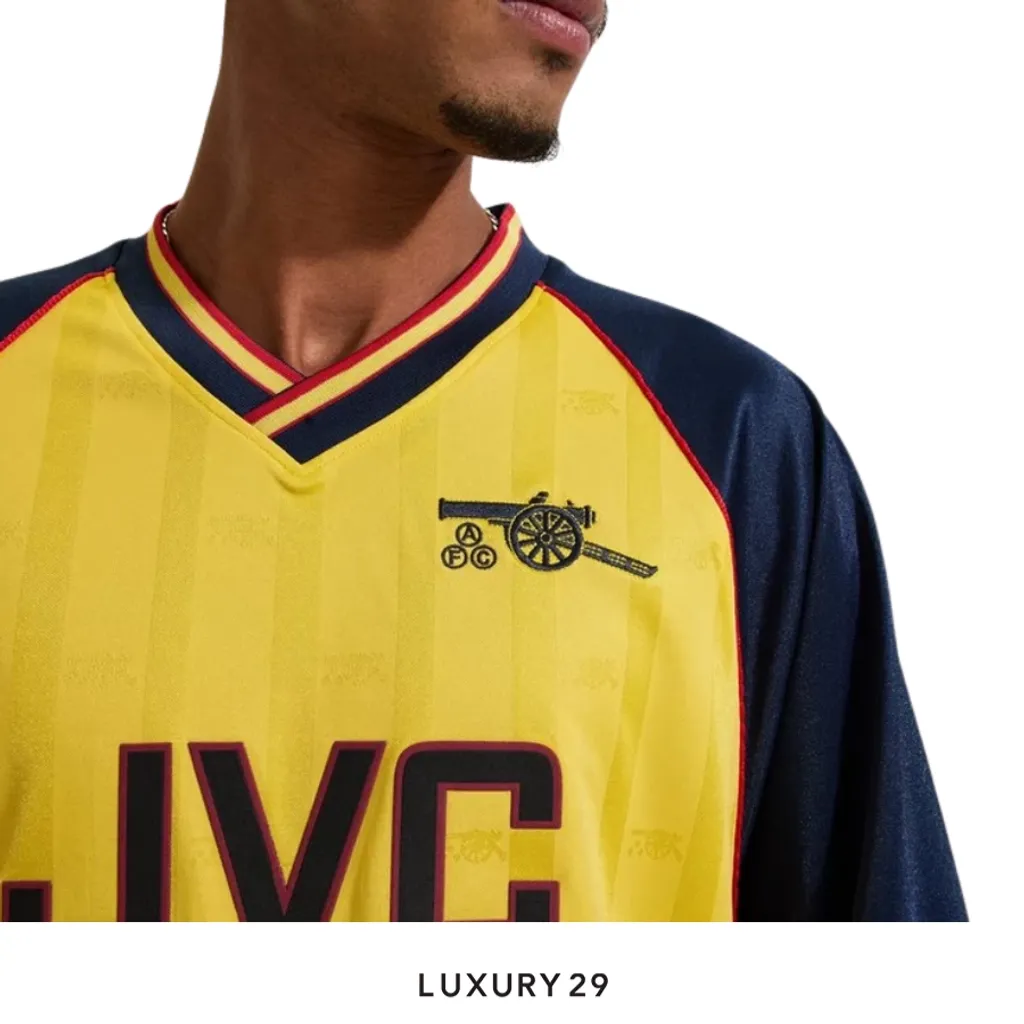 Arsenal Retro 88-89 Away Long Sleeved Shirt Yellow(M, Yellow)