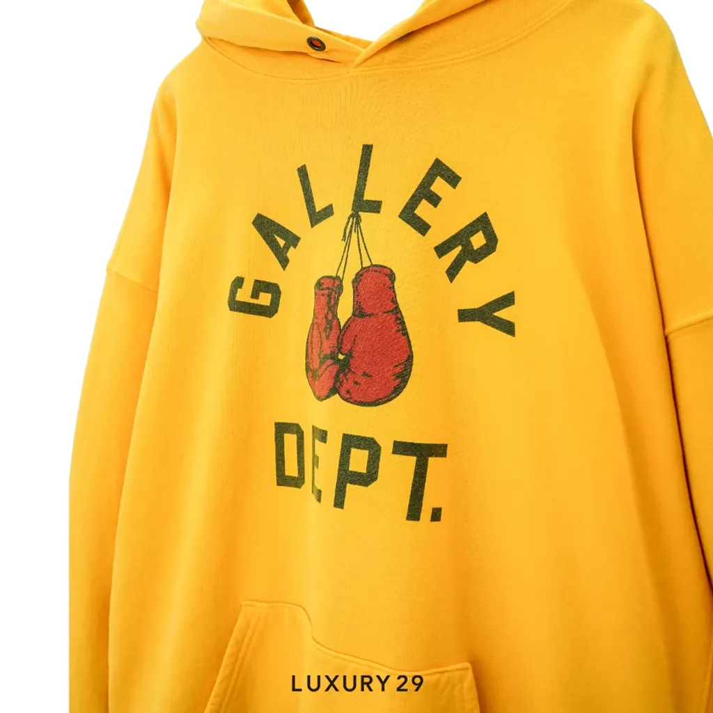 Gallery Dept. BOXING MERCH HOODIE GOLD YELLOW(L, Yellow)