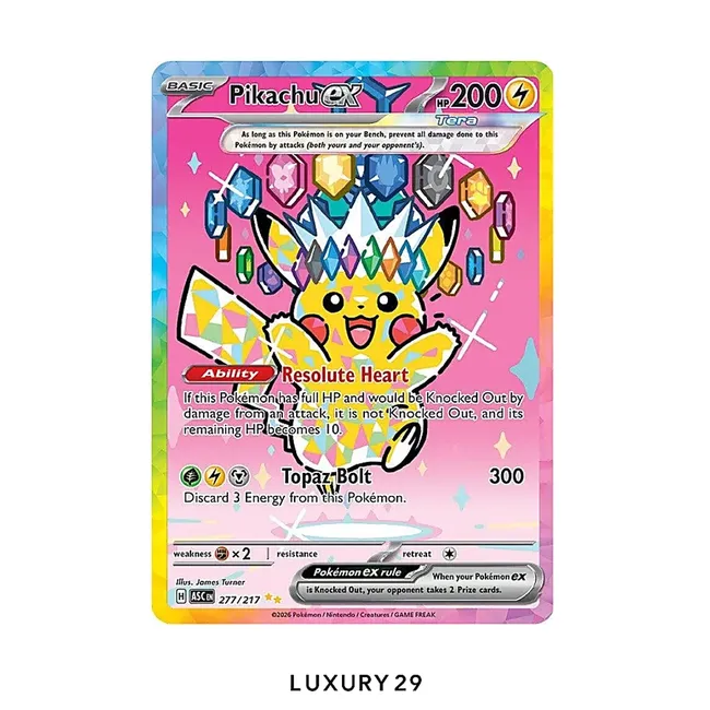 Pokemon Pikachu ex #277 Special Illustration Rare Pokemon Ascended Heroes  (JP)  (PSA10)