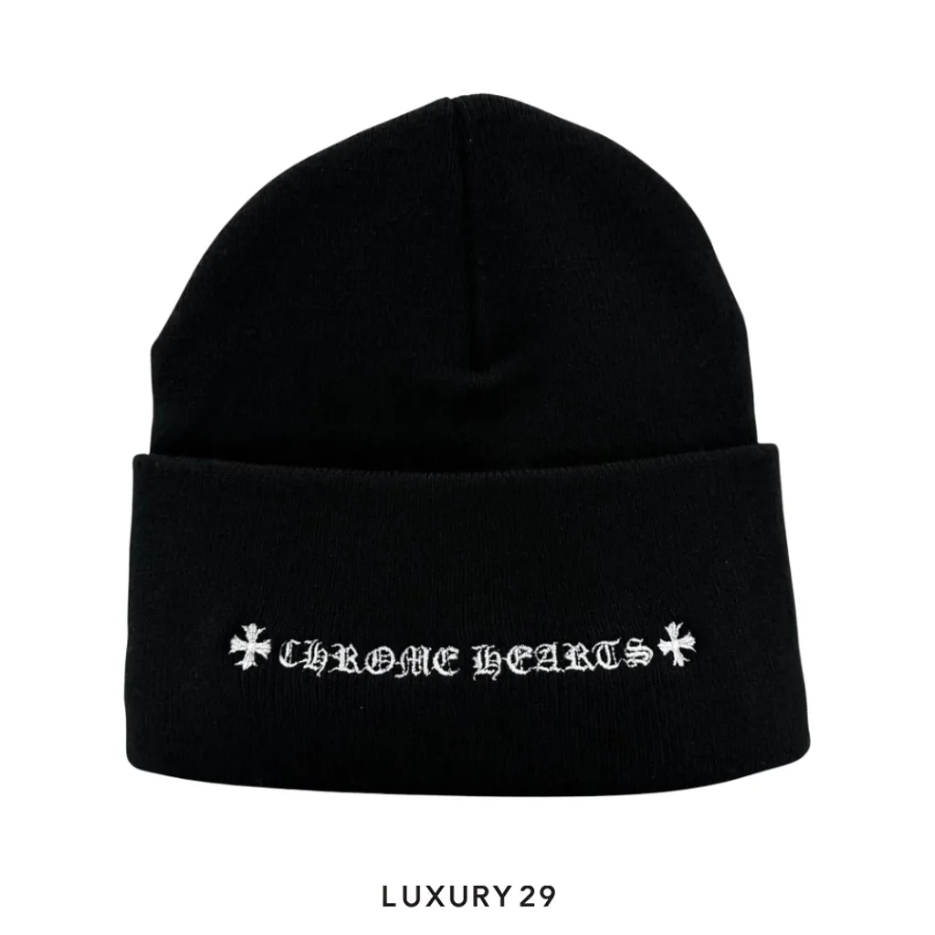 Chrome Hearts logo beanie Black(Free Size, Black)