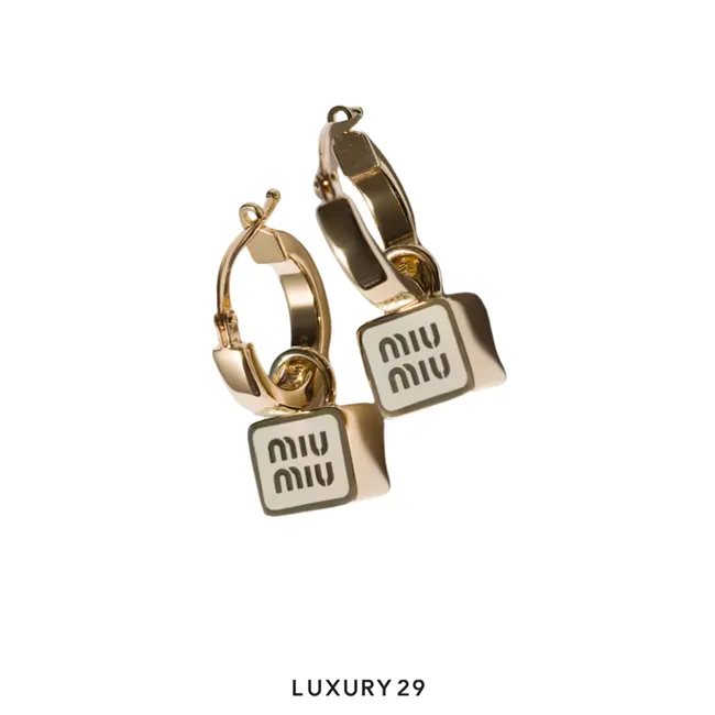 MIU MIU The simple heart shape with logo of these earrings