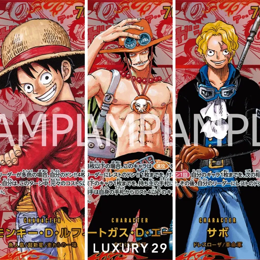 One Piece Luffy,Ace,Sabo Red Manga OP13 Set PSA10 (JP)(Small, Multicolour)