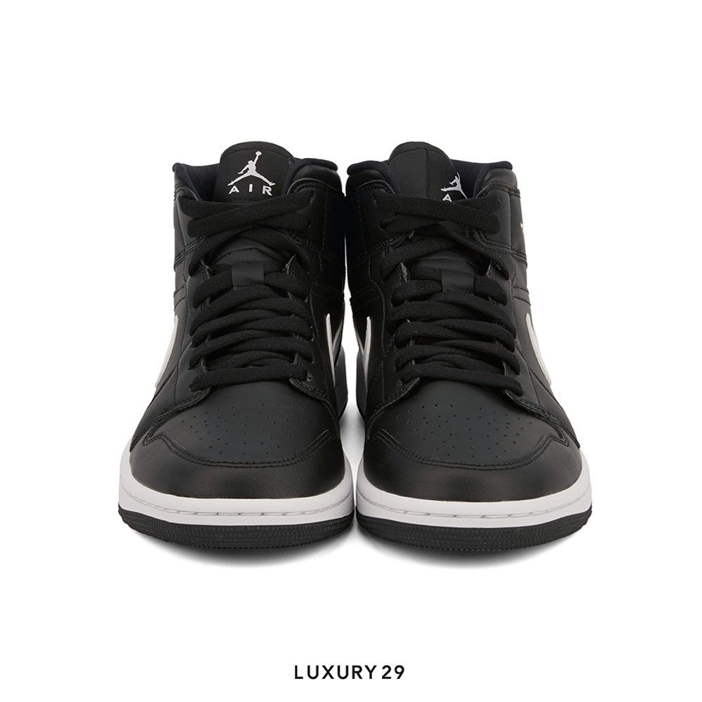 Nike Jordan 1 Mid Black White (Women's)(W)(40, Black)