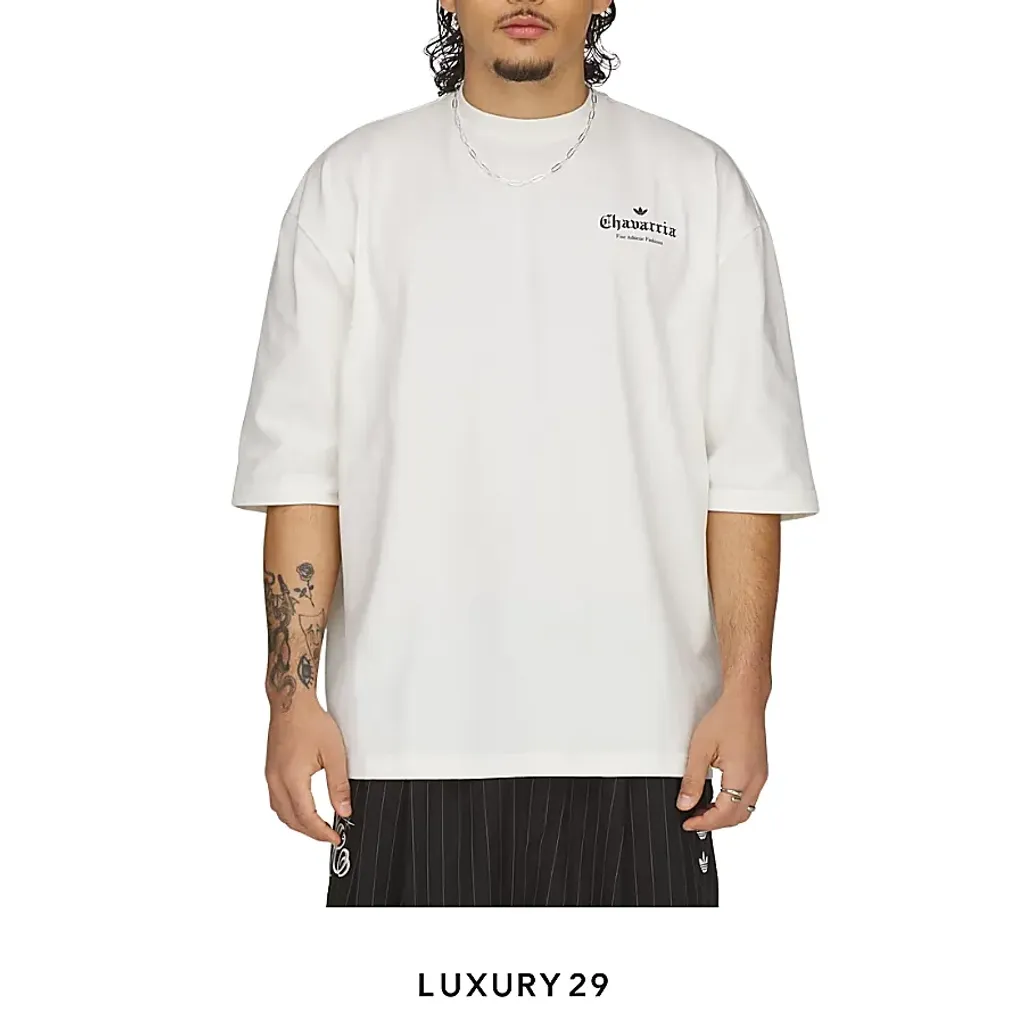 Adidas Chavarria Logo SS T-Shirt White(L, White)